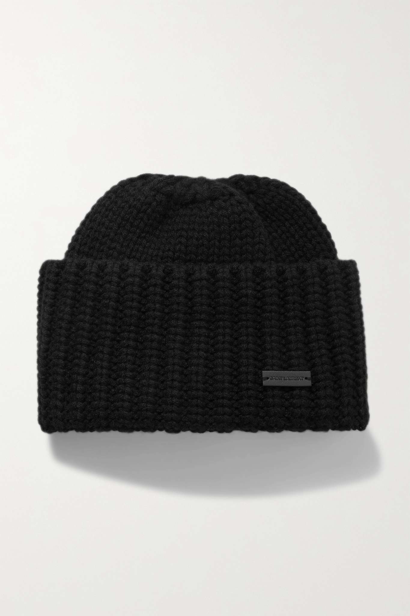 Appliquéd ribbed cashmere beanie - 1