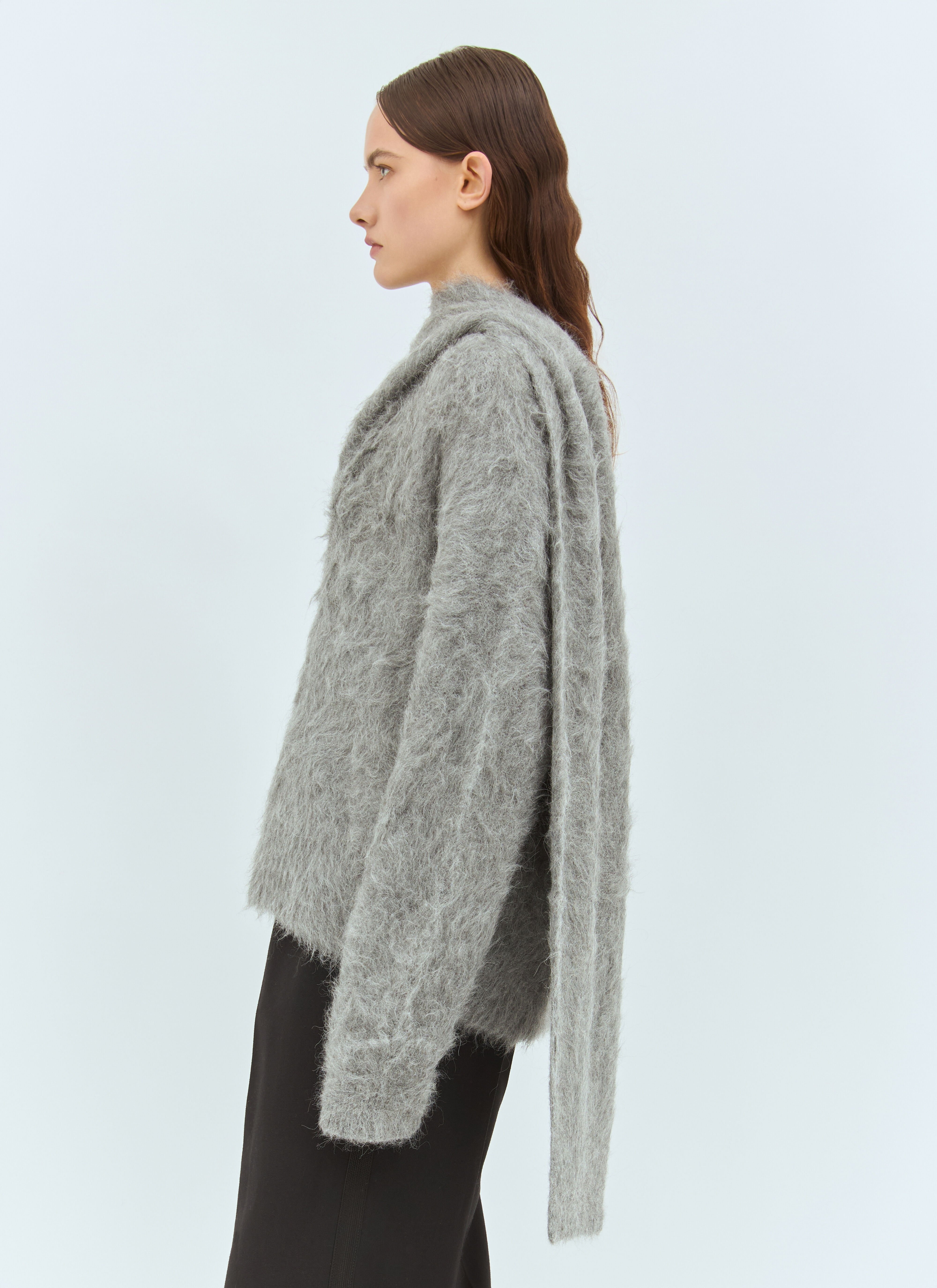 Draped-Scarf Sweater - 4