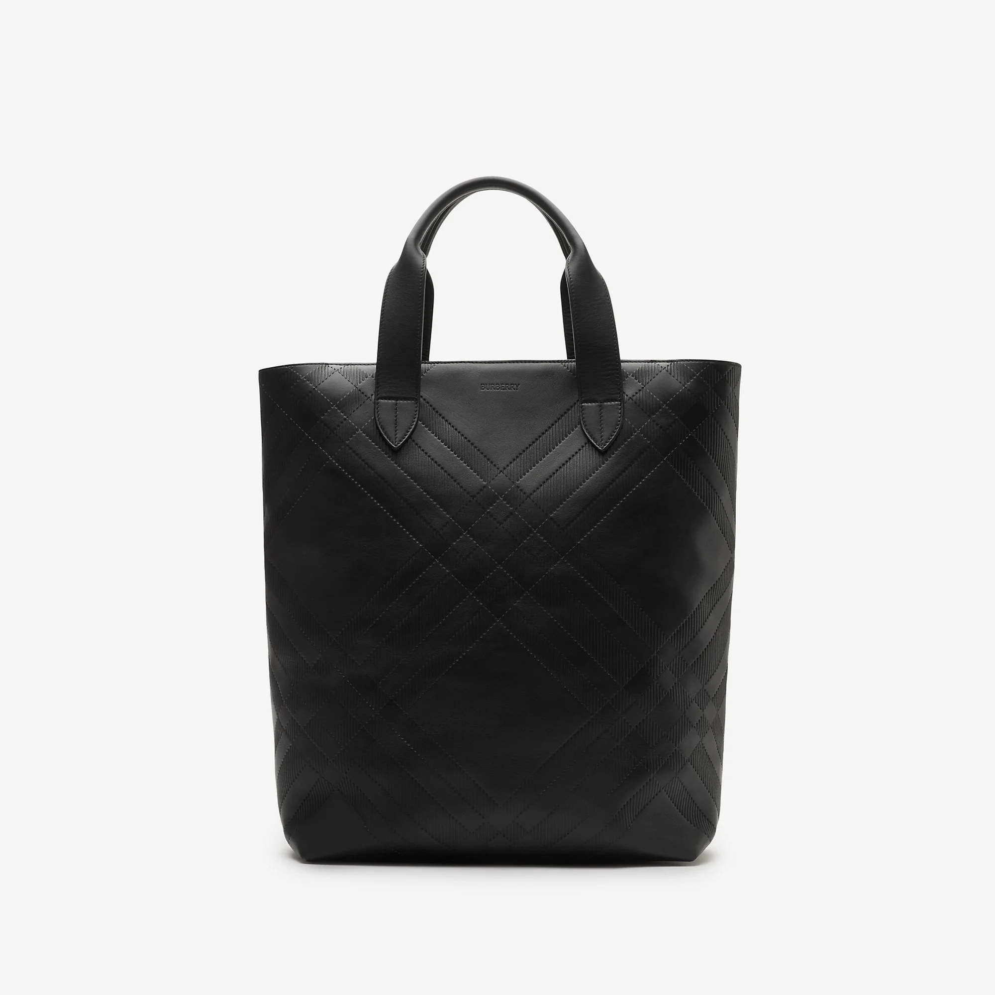 Embossed Check Tote - 1