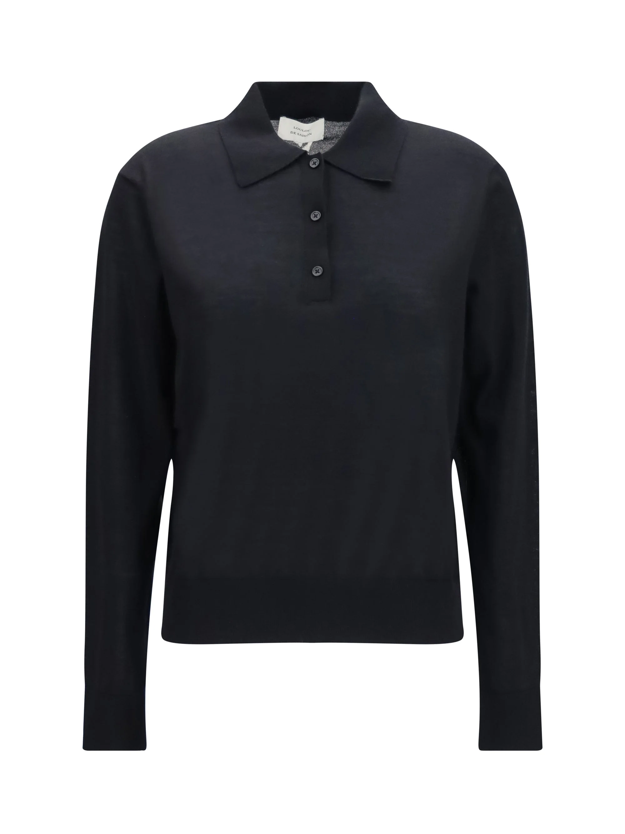 Loulou De Saison Miles Long-sleeve Polo Black - 1