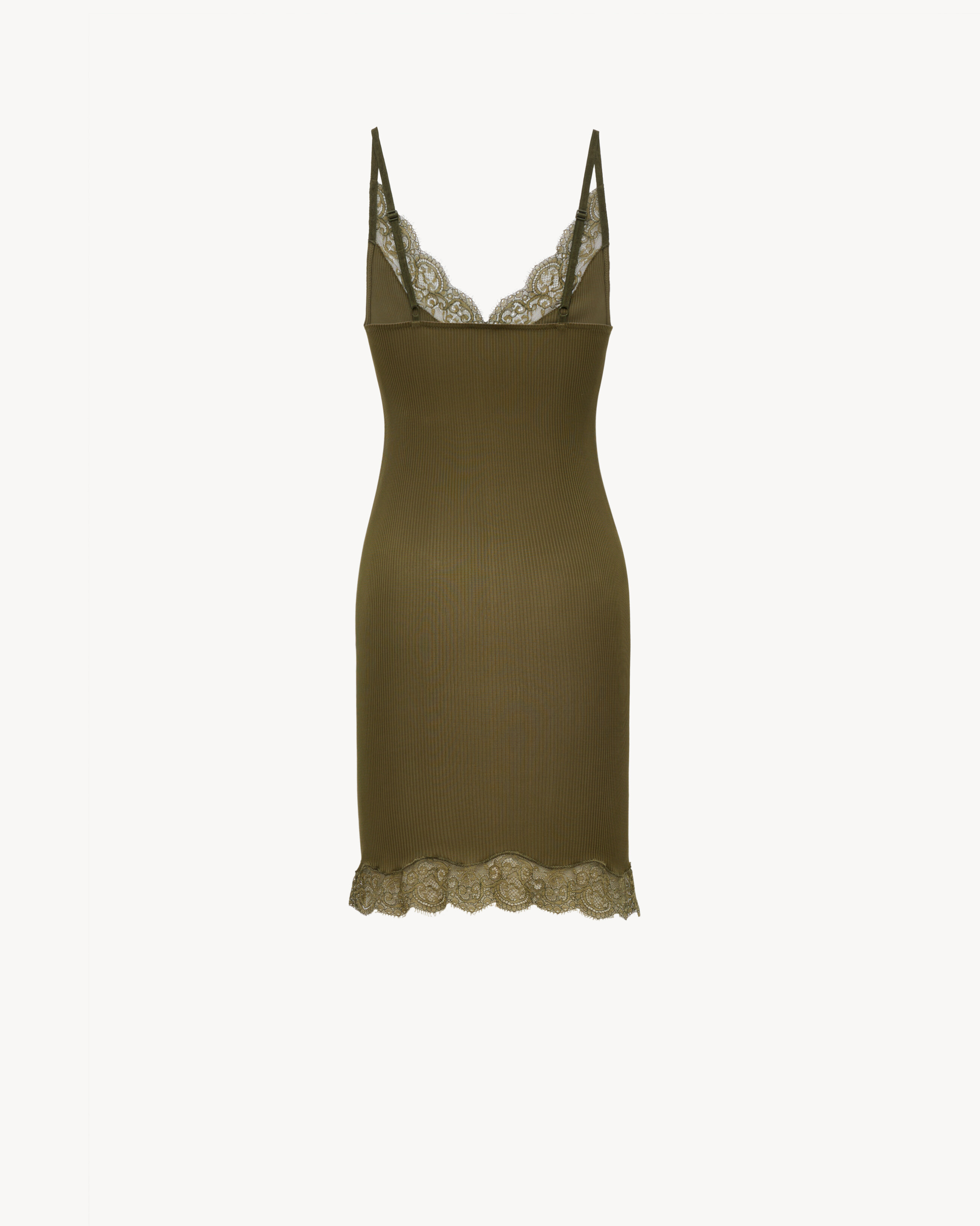 LACED SLIP DRESS IN SILK JERSEY - 2