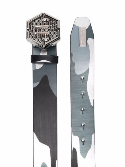 PHILIPP PLEIN camouflage-print leather belt outlook