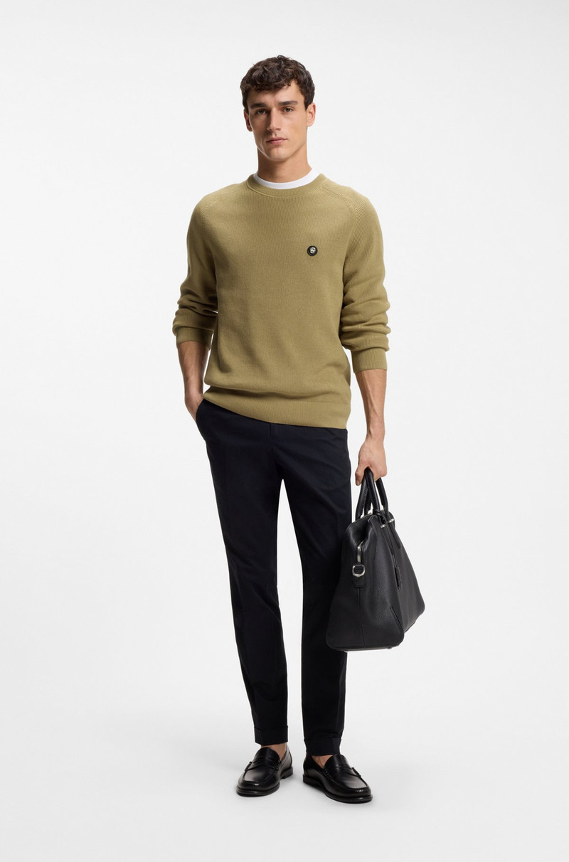 BOSS COTTON SWEATER WITH DOUBLE B MONOGRAM outlook