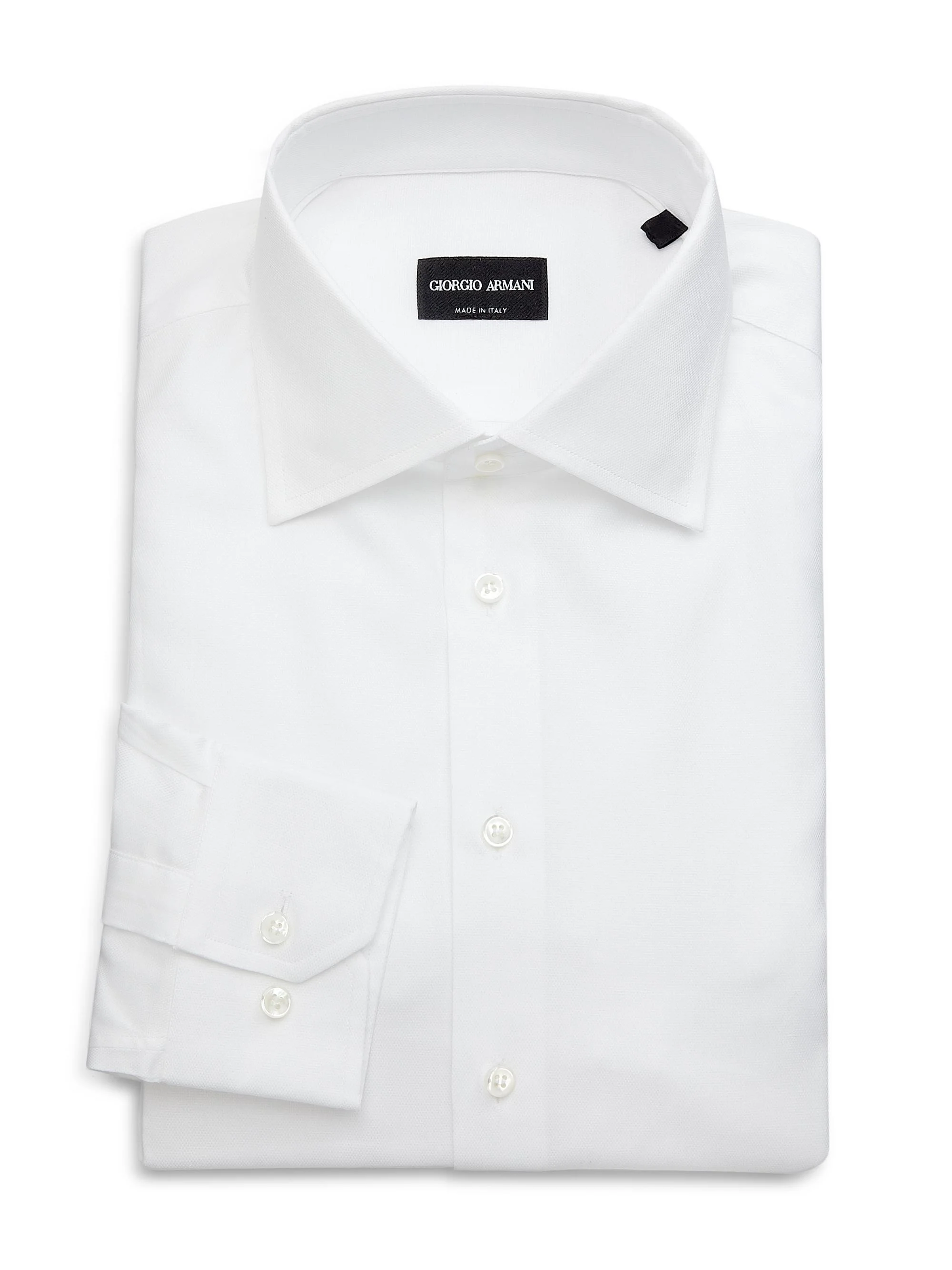 Men's Dotted Cotton Dress Shirt - White Cream - 1