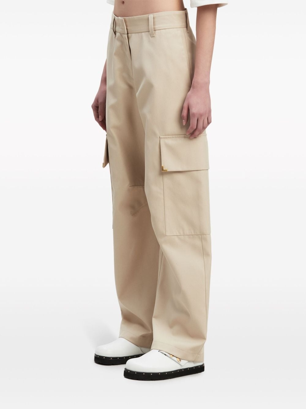 carrot-cut cotton trousers - 4