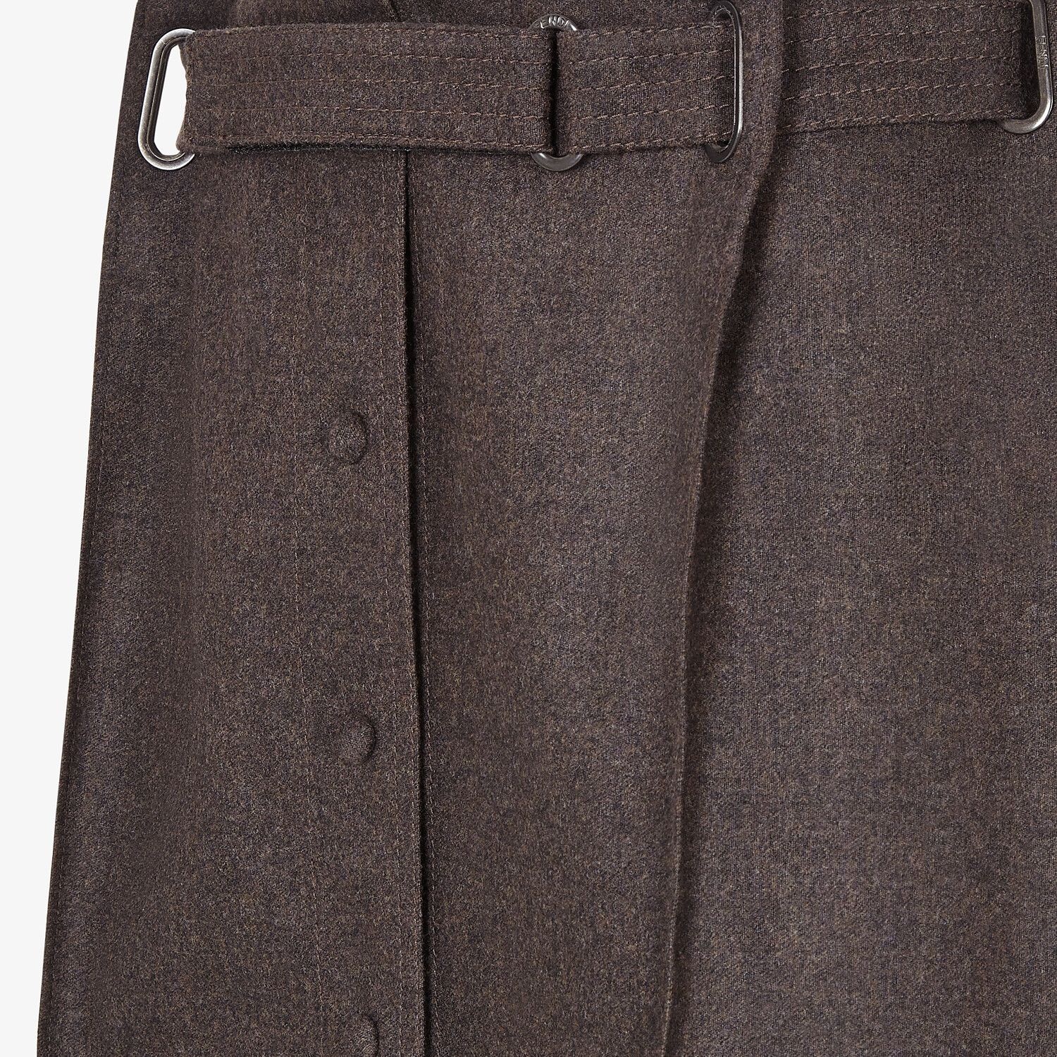 Brown cashmere and flannel skirt - 3