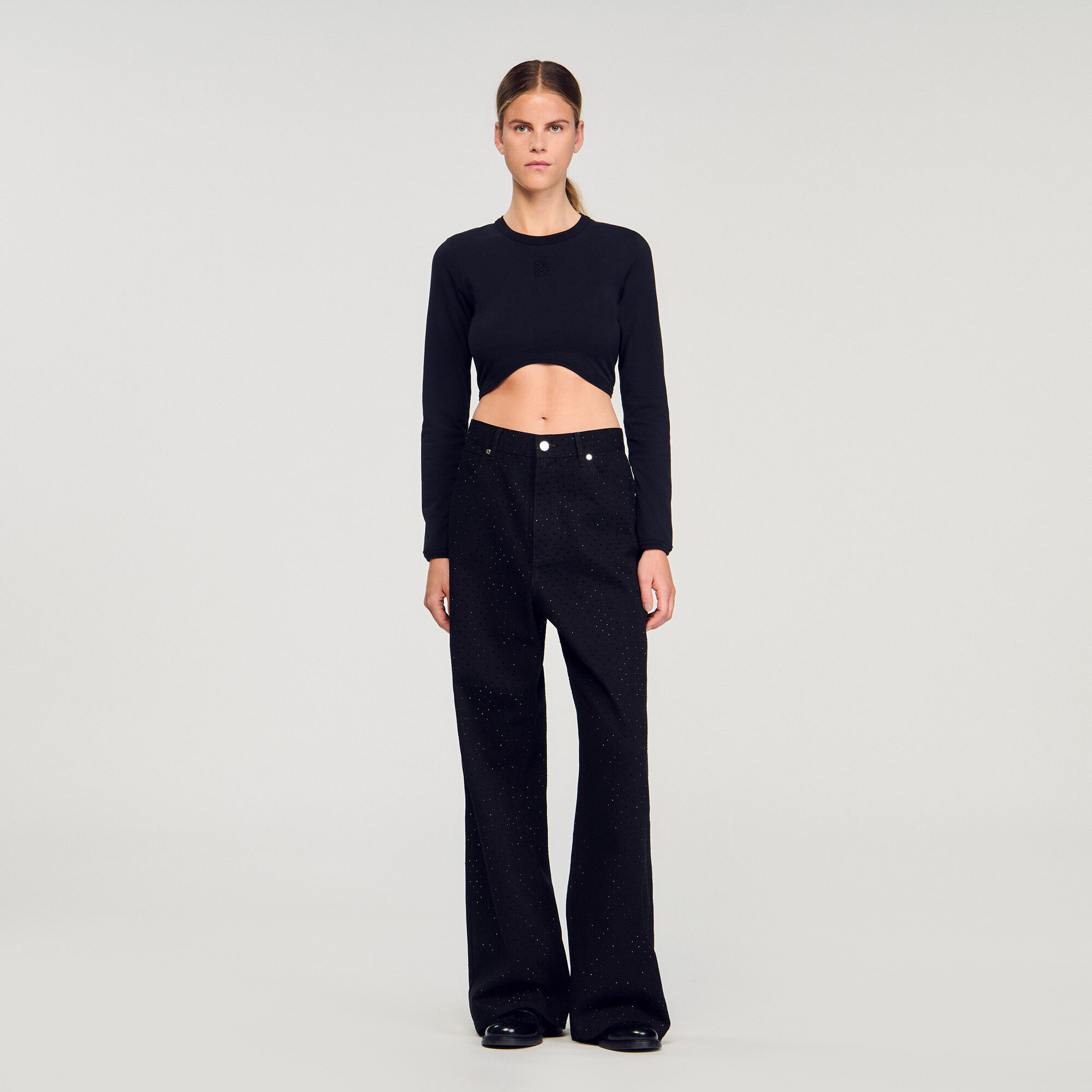 CROPPED EMBROIDERED T-SHIRT - 2