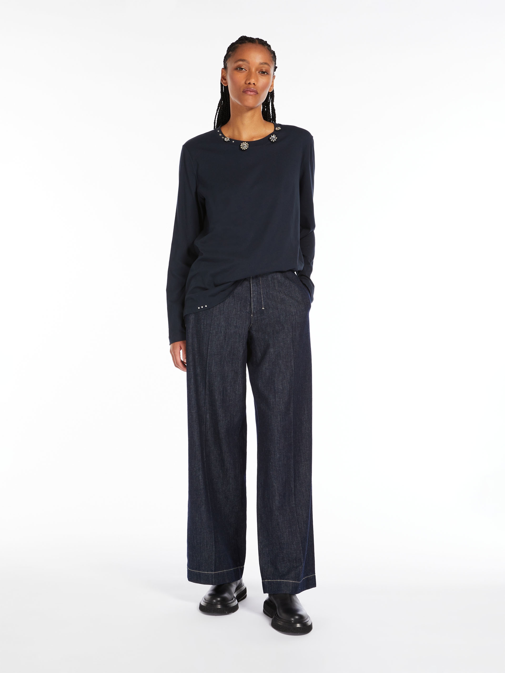 Max Mara GIALLO Wide denim trousers | REVERSIBLE