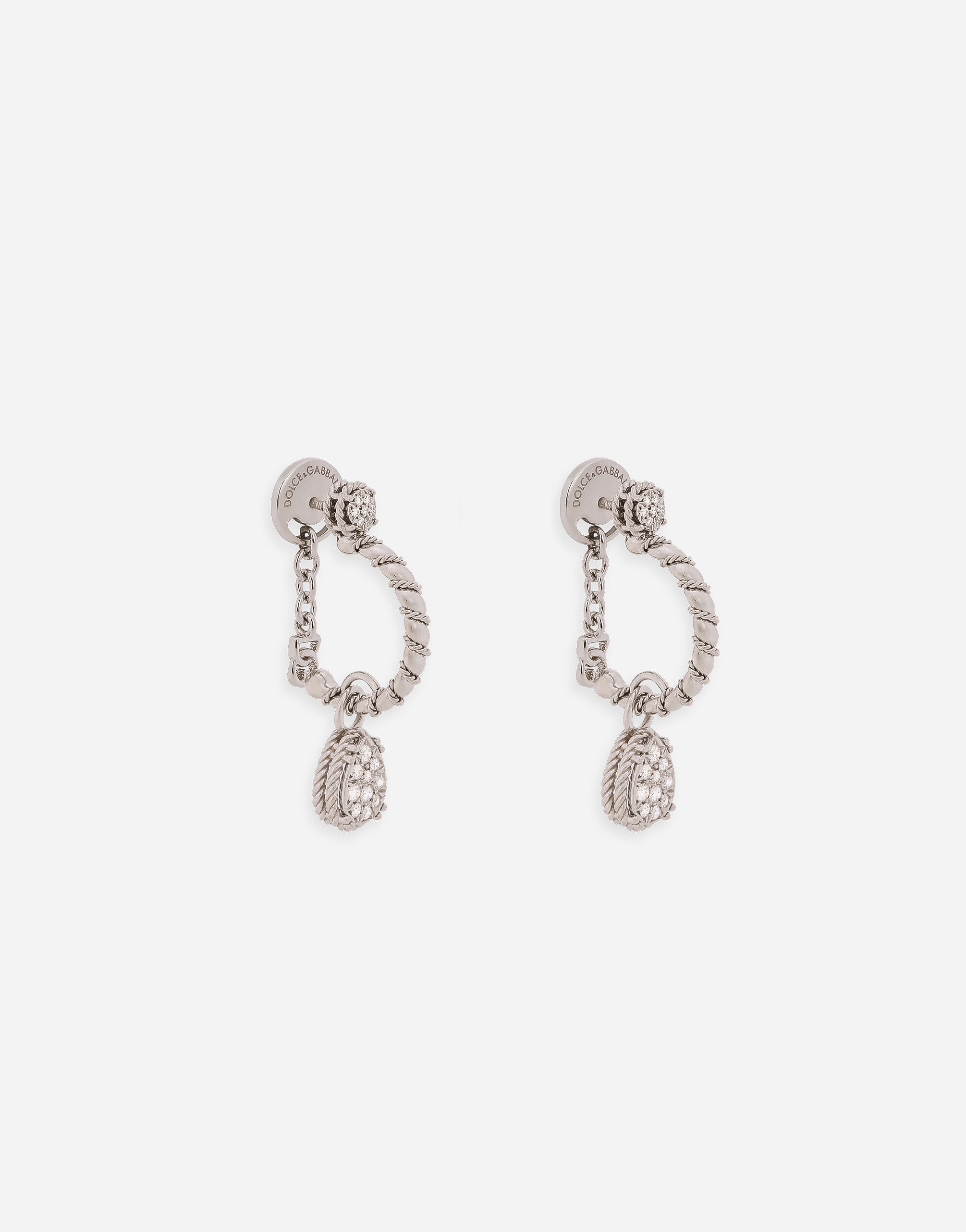 Easy Diamond earrings in white gold 18kt and diamonds pavé - 3