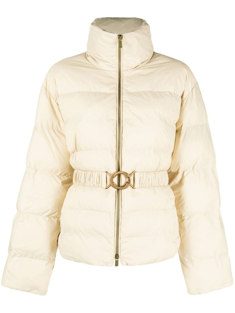 logo print collar puffer jacket 1
