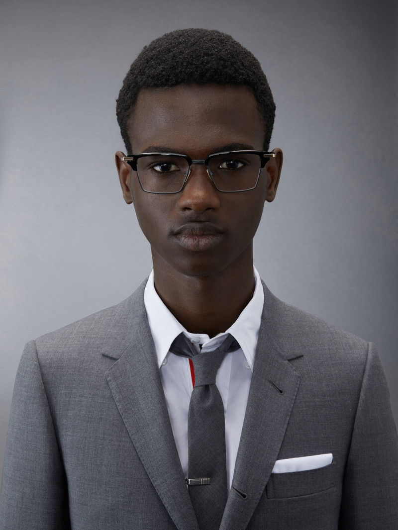 Thom Browne RECTANGULAR EYEGLASSES IN ACETATE AND TITANIUM outlook