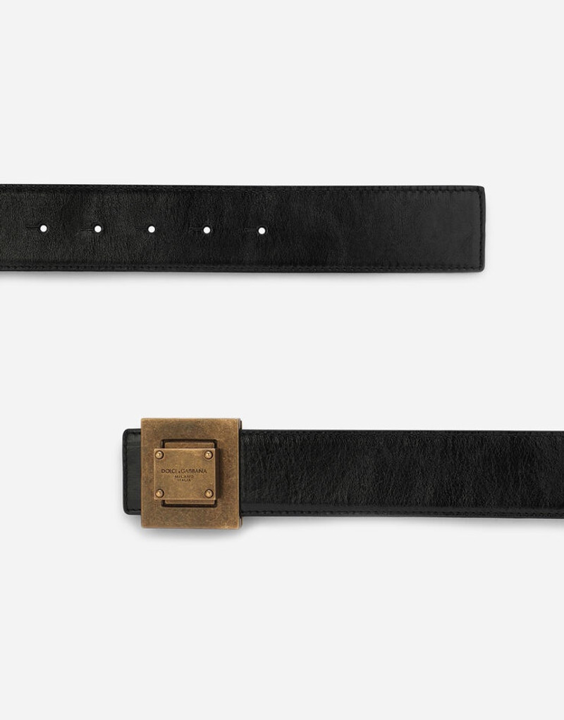 Mino calfskin belt with branded buckle 3