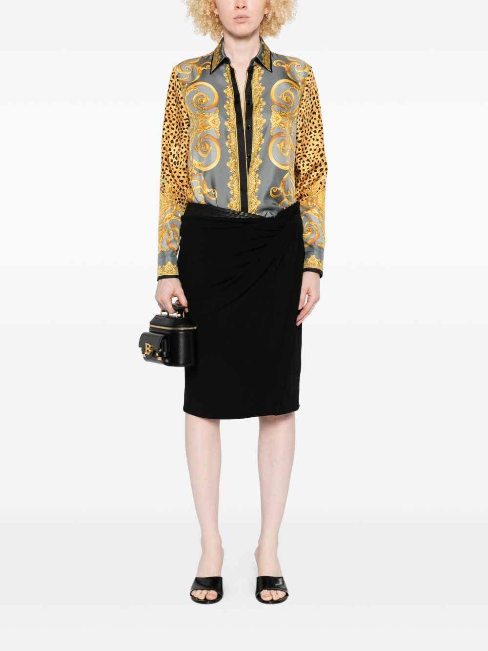embellished draped skirt - 2
