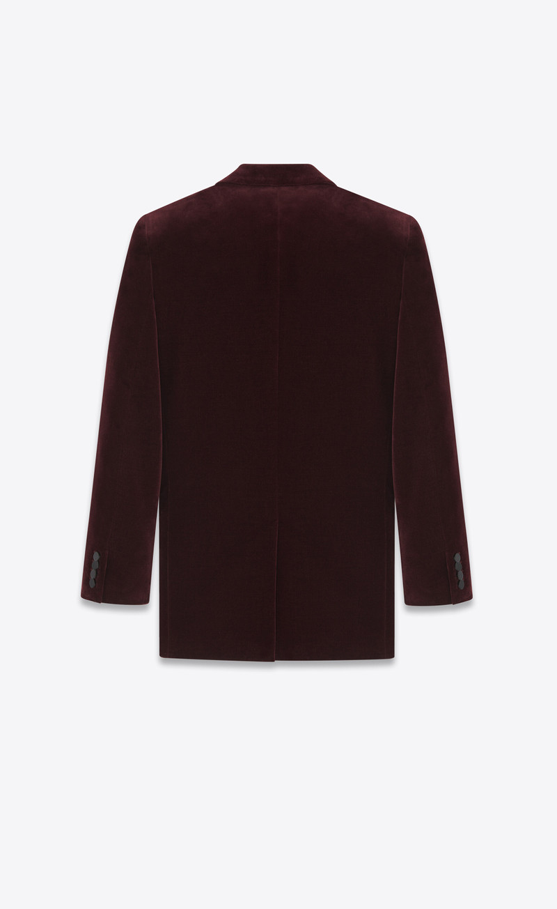 SAINT LAURENT double-breasted jacket in cotton velvet outlook