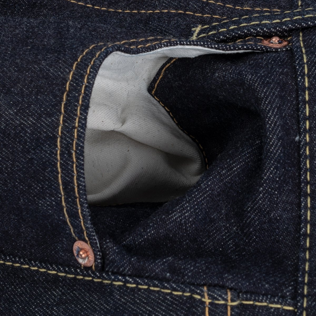 IHxSJF-634 14oz Iron Heart x SJF Selvedge Denim Straight Cut Jeans - Indigo - 16