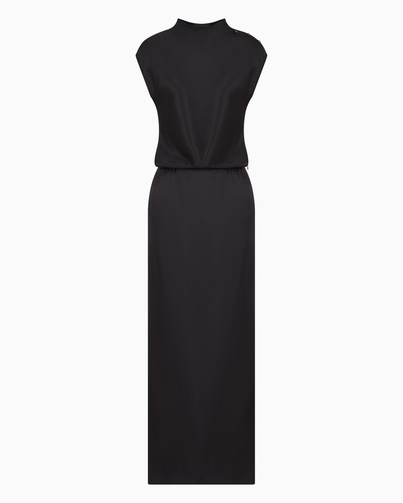 DOUBLE-FACED SILK-SATIN LONG DRESS - 1