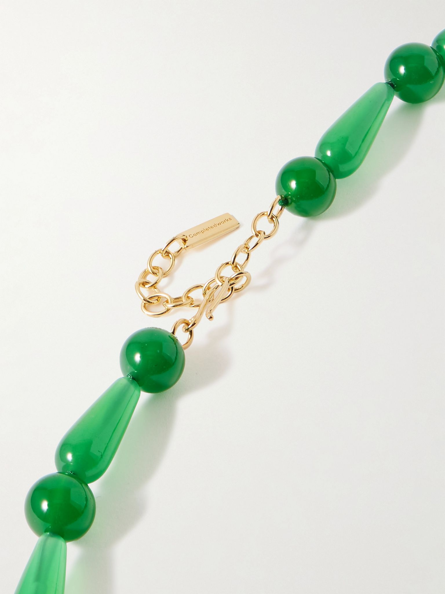 The Depths of Time recycled gold vermeil chalcedony necklace Green - 3