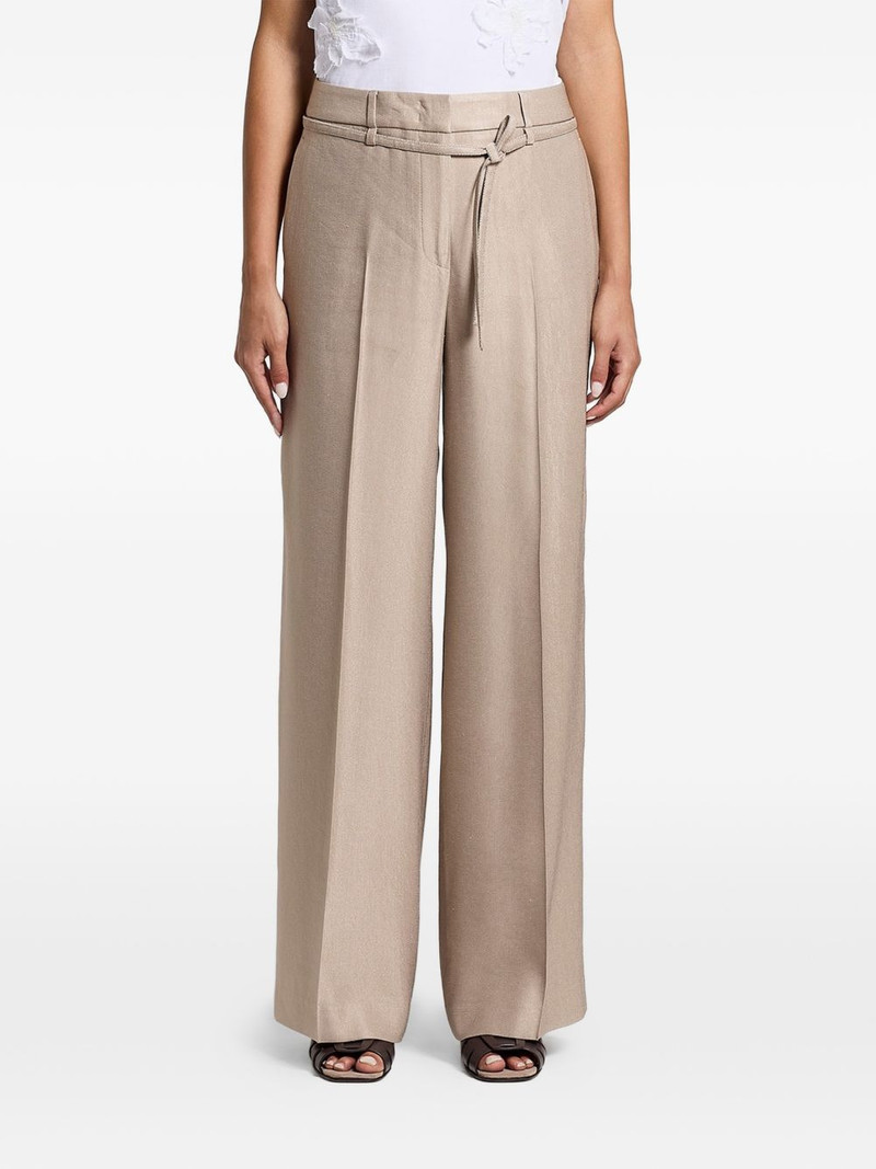 PESERICO tie-belt palazzo pants outlook