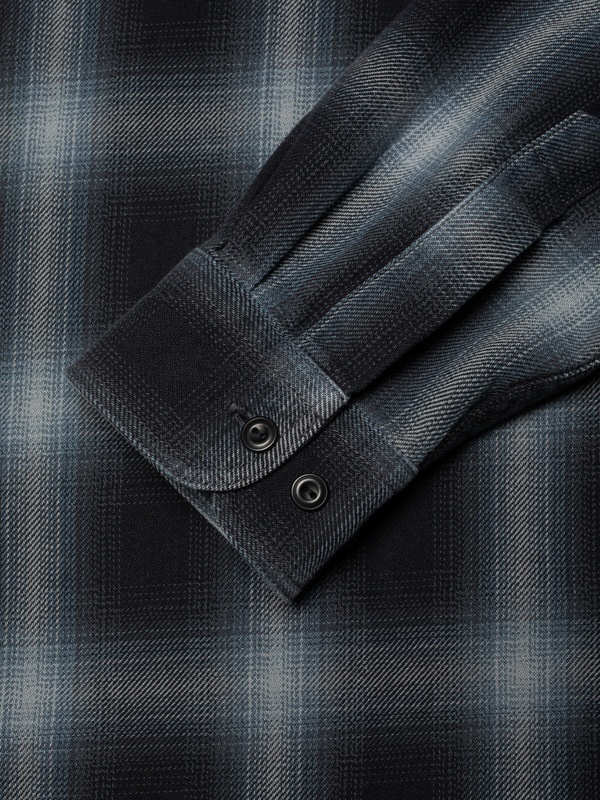 Julian Worker Shadow Check Shirt Black - 5