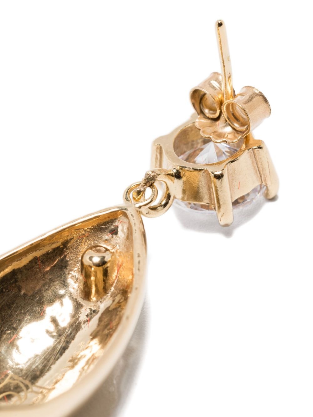 teardrop-shaped crystal earrings - 2