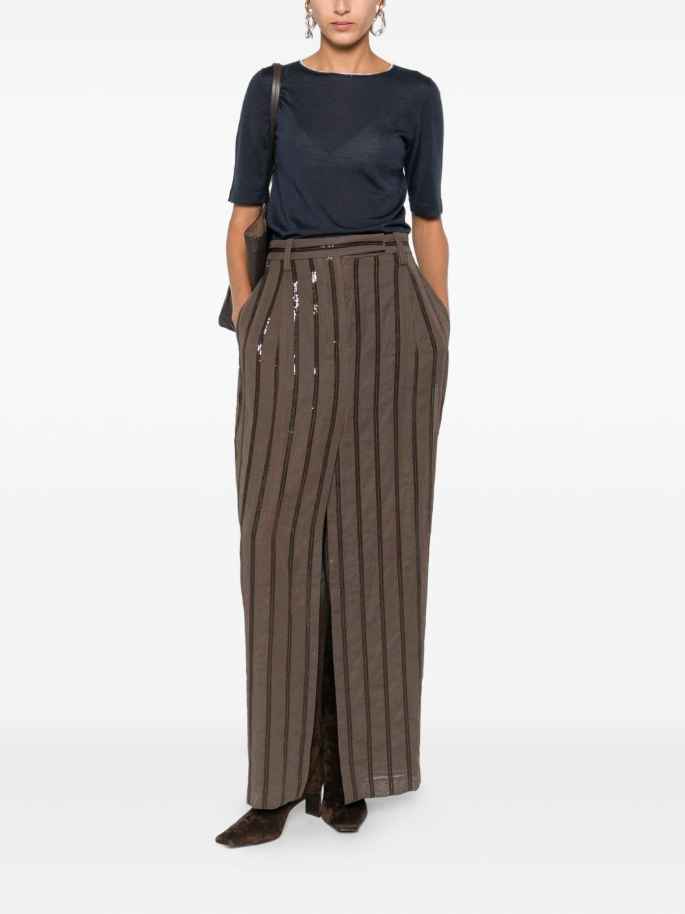 Monili-trim cashmere top - 2