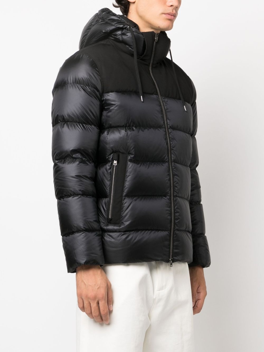 drawstring-hood padded down jacket - 3