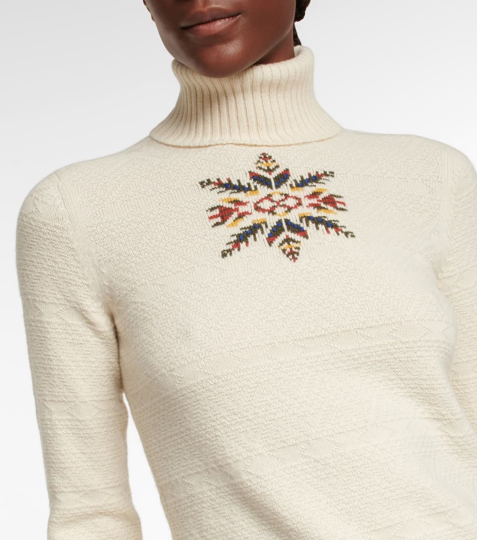 Intarsia cashmere turtleneck sweater - 4