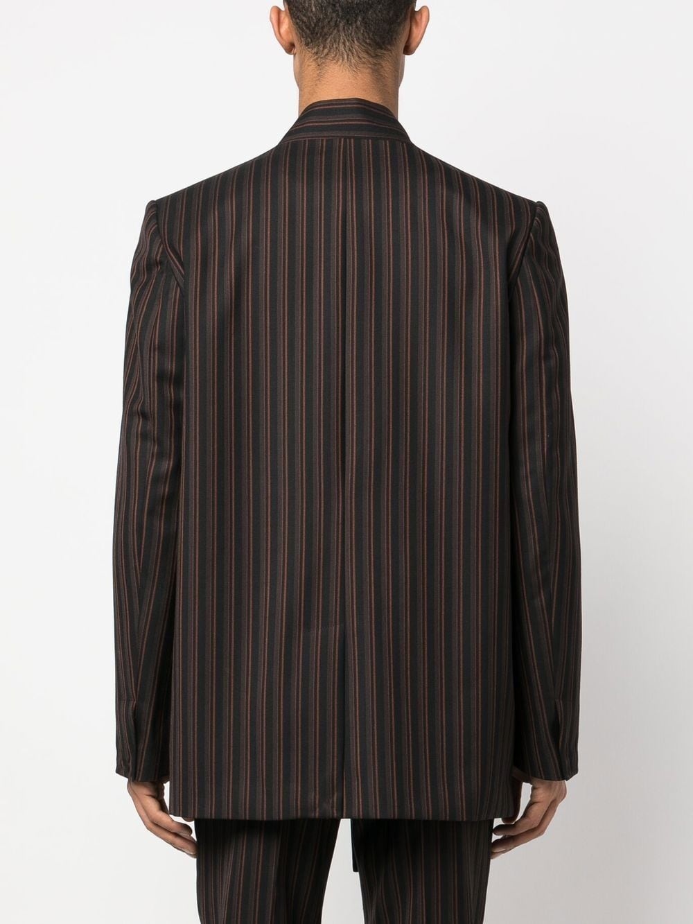 pinstripe single-breasted blazer - 4