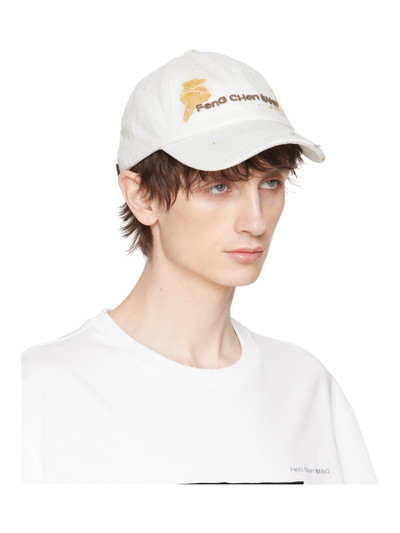 FENG CHEN WANG Off-White Embroidered Cap outlook
