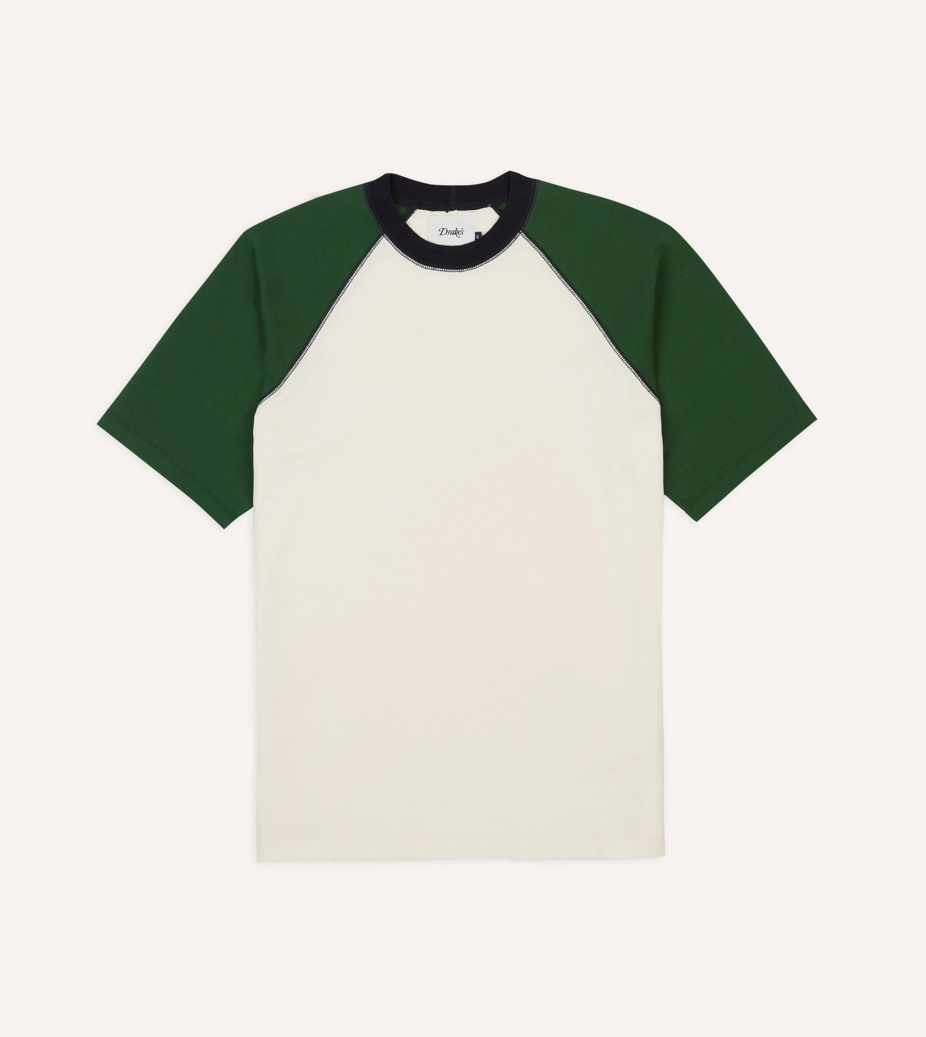 Ecru and Green Raglan Sleeve Hiking T-Shirt - 1