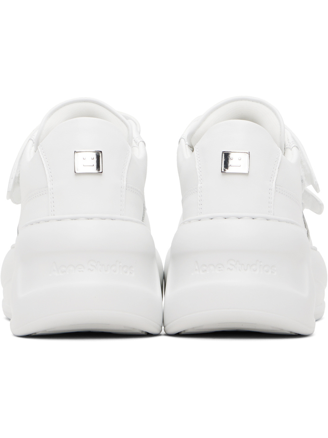 White Velcro Strap Platform Sneakers - 2