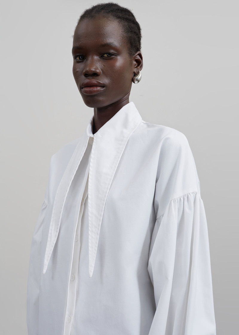 Klara Long Collar Shirt - White 1