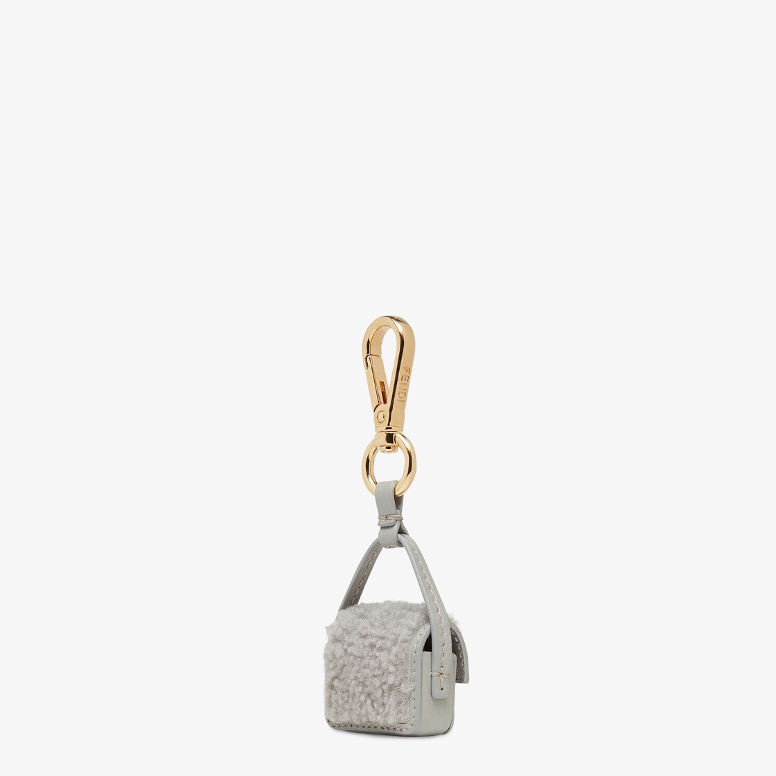 Pale gray shearling charm - 2
