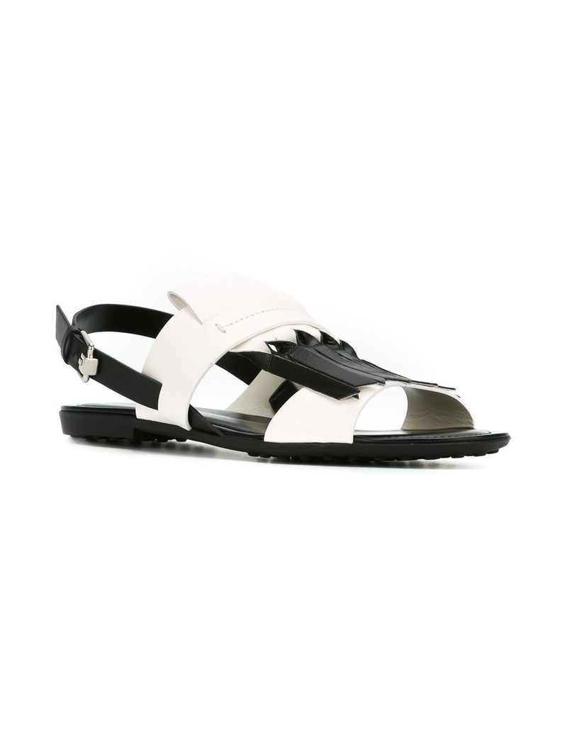 Tod's fringed flat sandals outlook