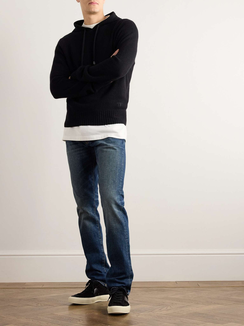 TOM FORD Logo-Embroidered Brushed-Cashmere Hoodie outlook