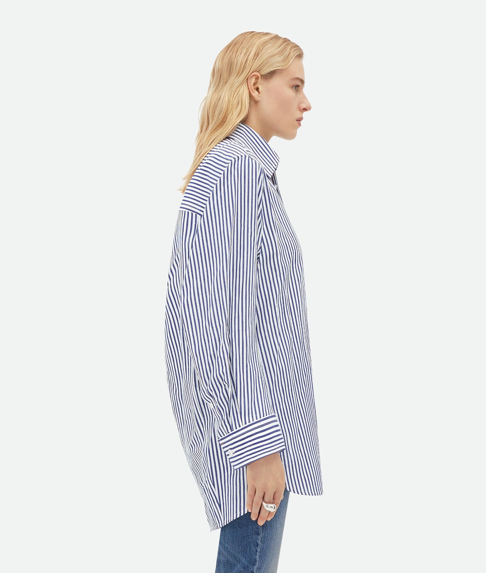Curved Shape Oversized Cotton Linen Shirt - 2