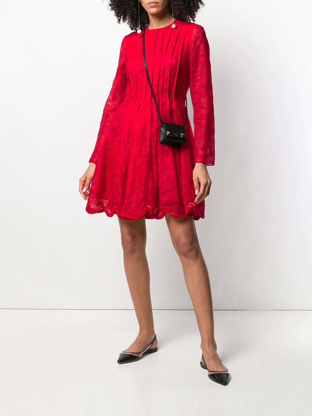 floral lace skater dress - 2