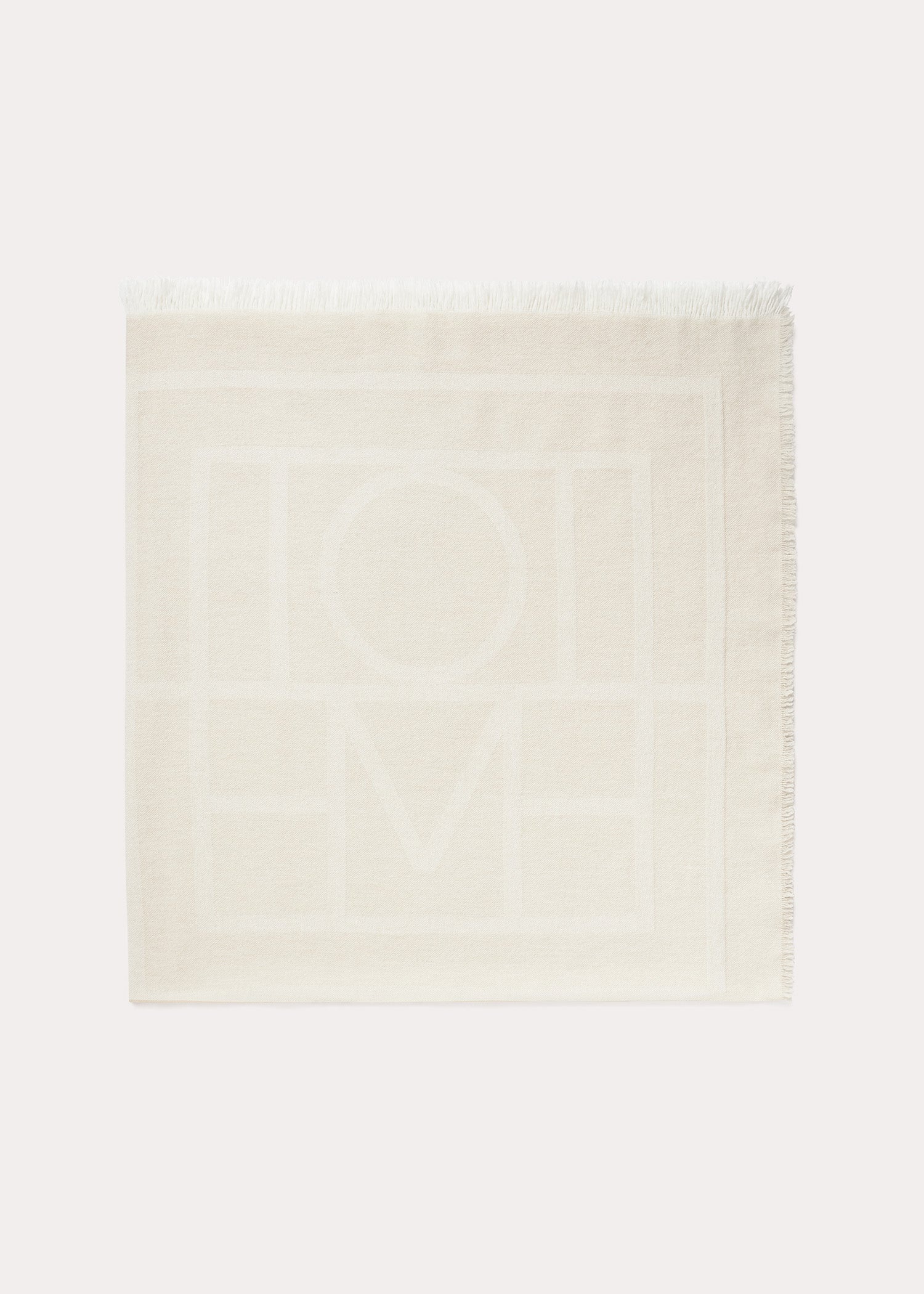 Monogram wool cashmere scarf macadamia - 5