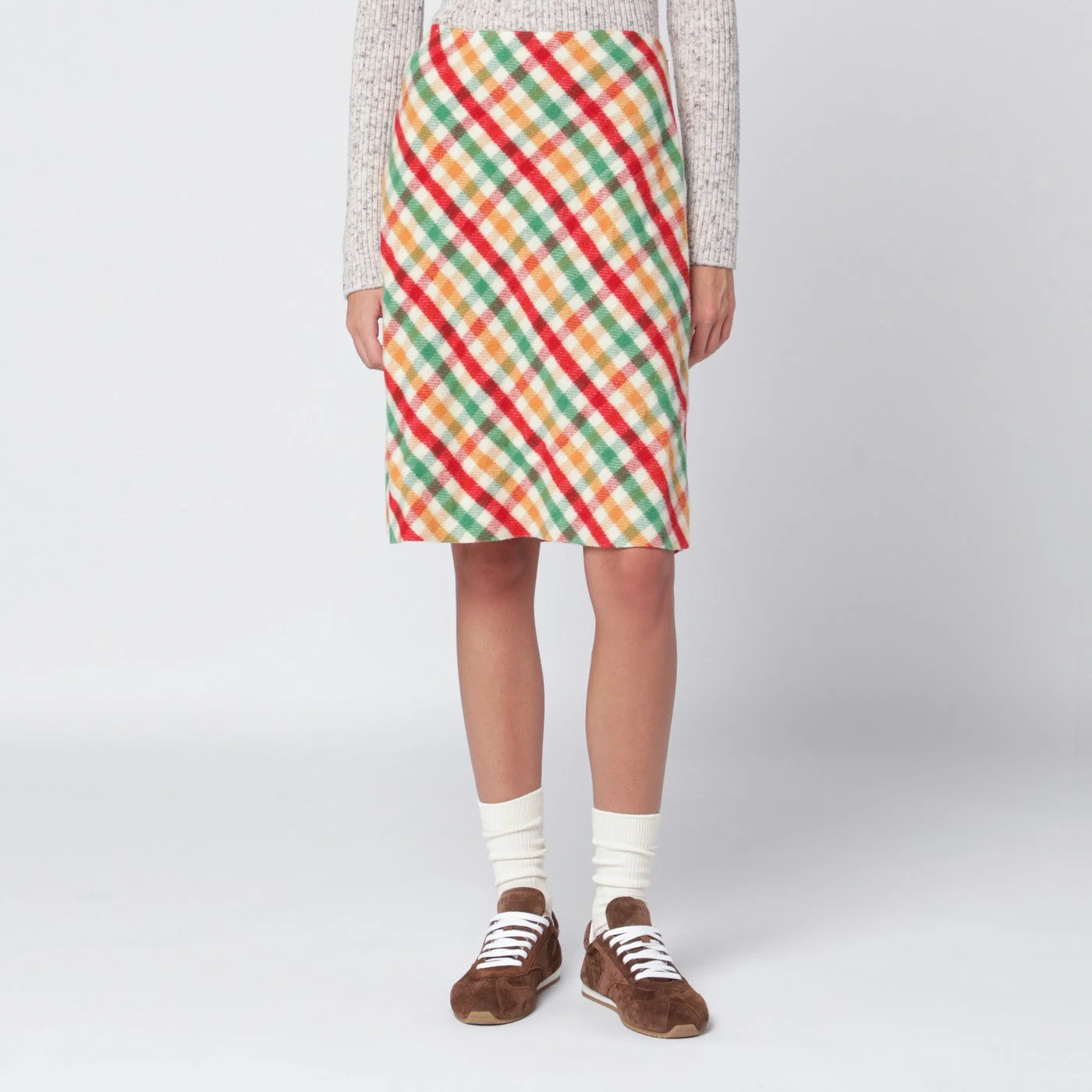 Miu Miu Women Checkered Skirt And Fleece Women - 1