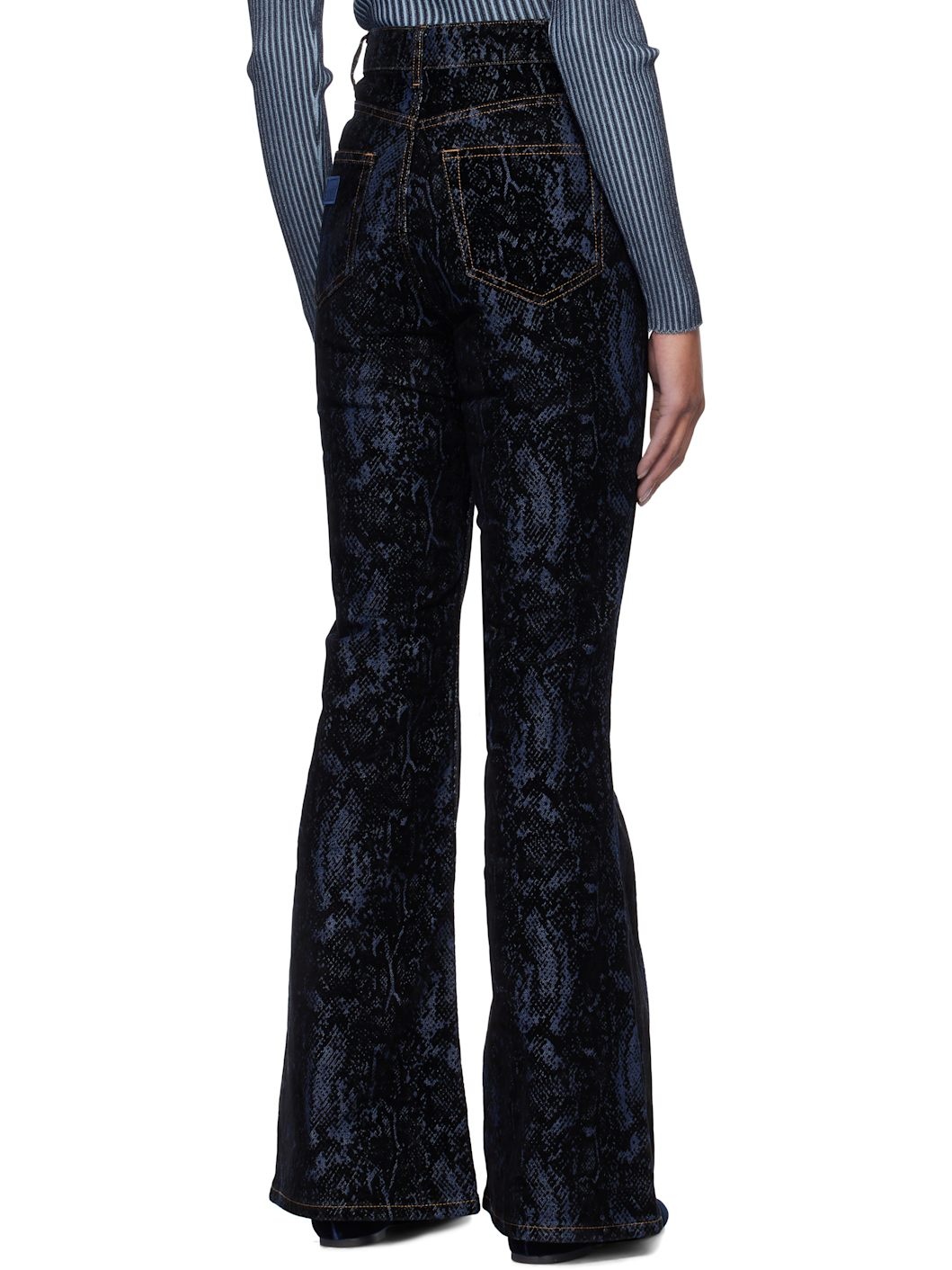 Navy Snake Print Goddi Jeans - 3