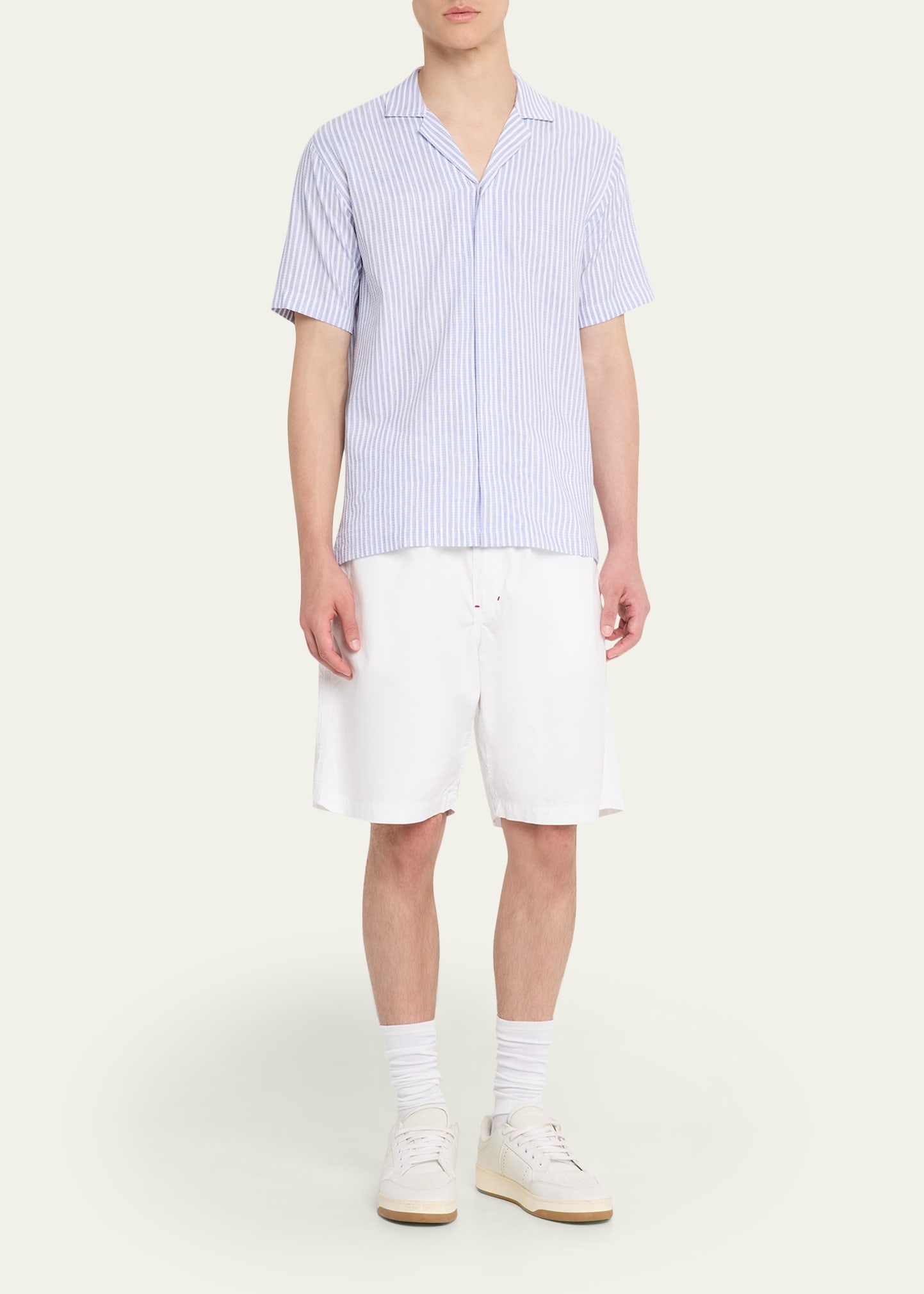 Men's Maitan Relaxed-Fit Linen Beach Stripe Camp Shirt - 2