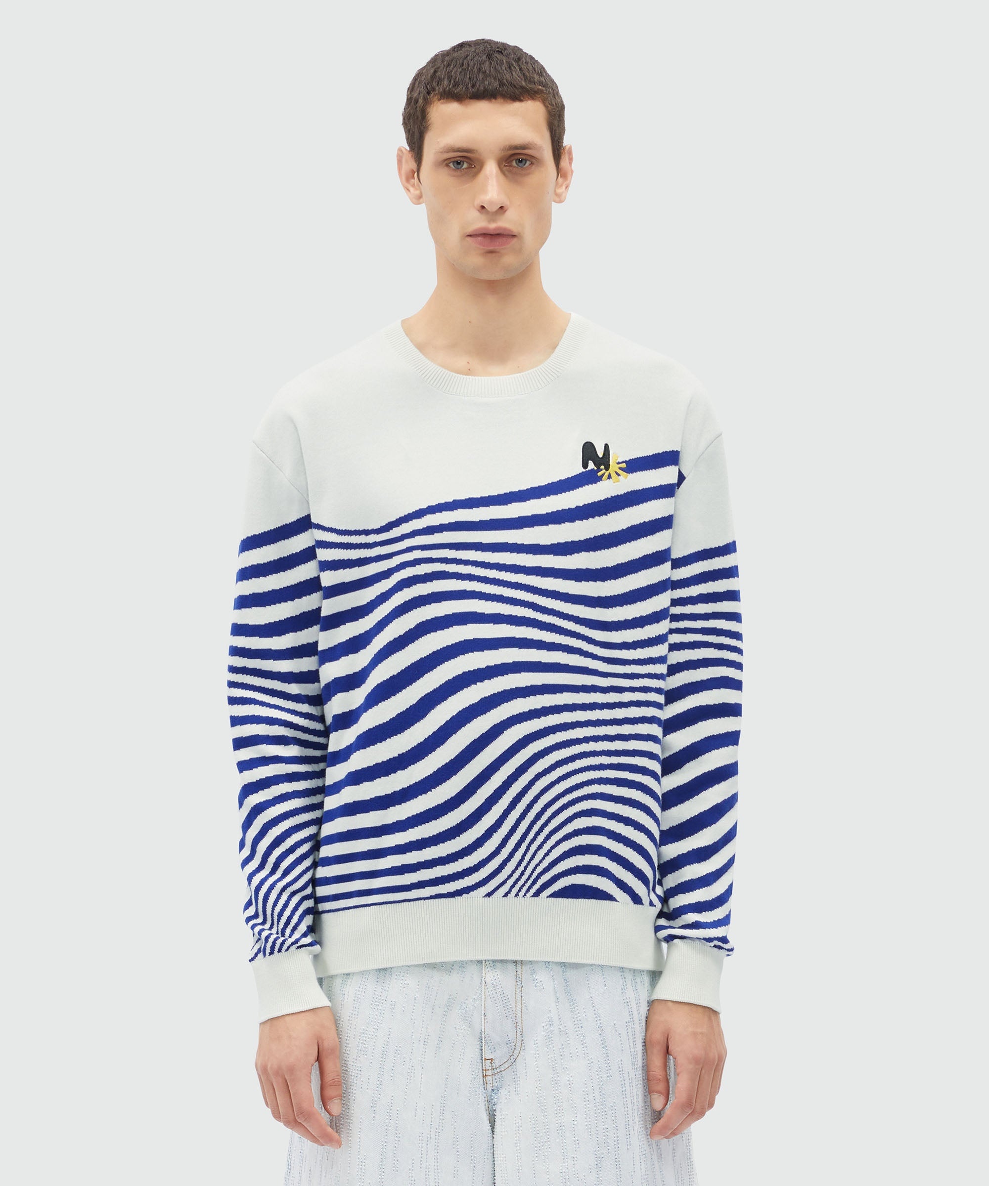 Wave patterned cotton sweater - 2