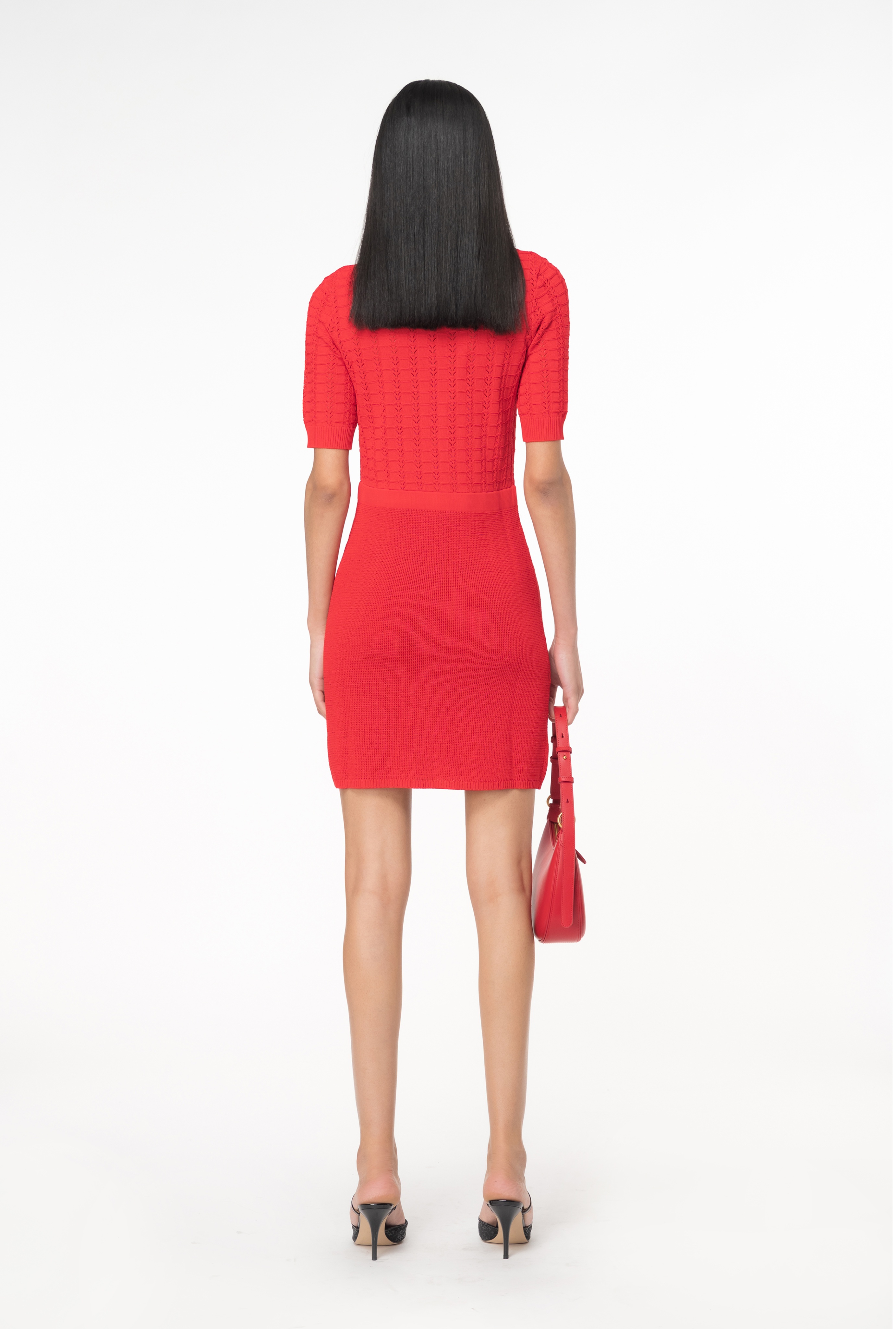 FAN-STITCHED KNIT MINI DRESS - 6