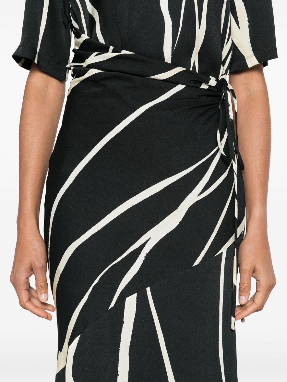 striped crepe midi dress - 5