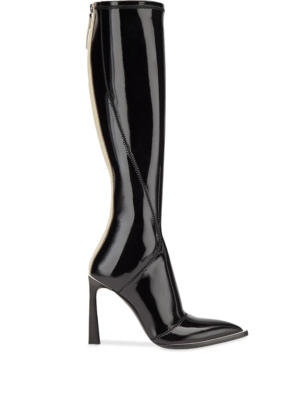 patent leather pointed toe boots - 1