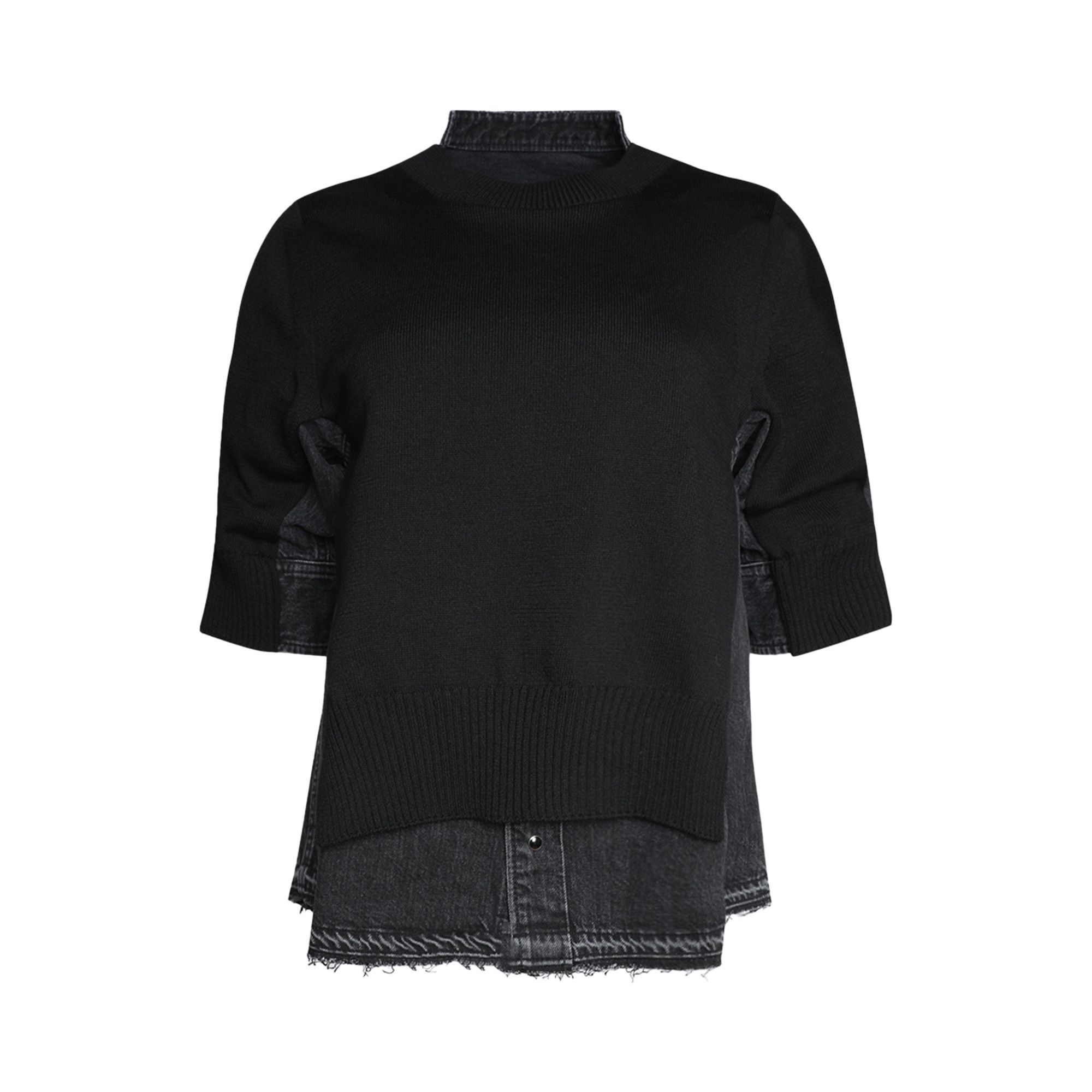 Sacai Denim x Knit Pullover 'Black' - 1