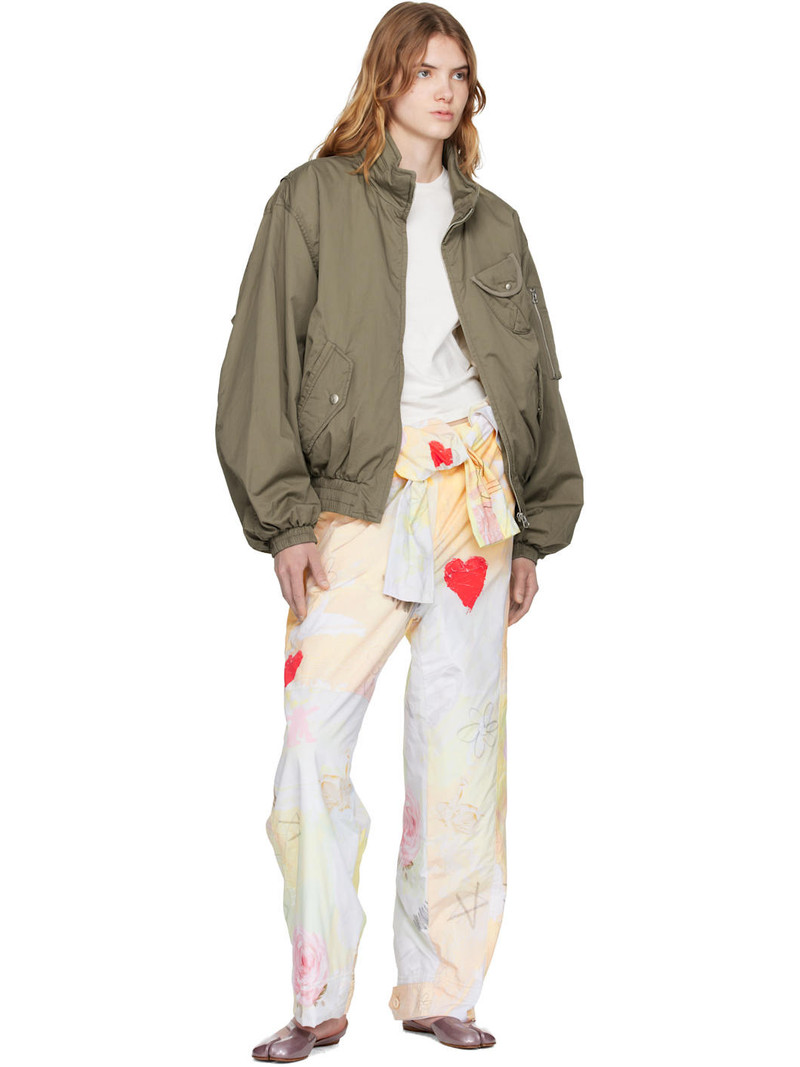 OPEN YY Khaki Cotton Cargo Bomber Jacket outlook