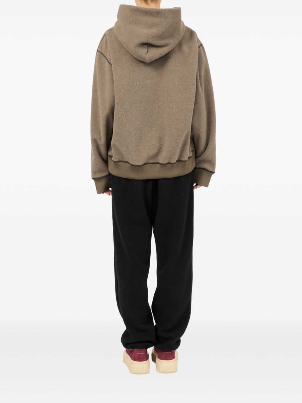 slogan-embroidered hoodie - 5