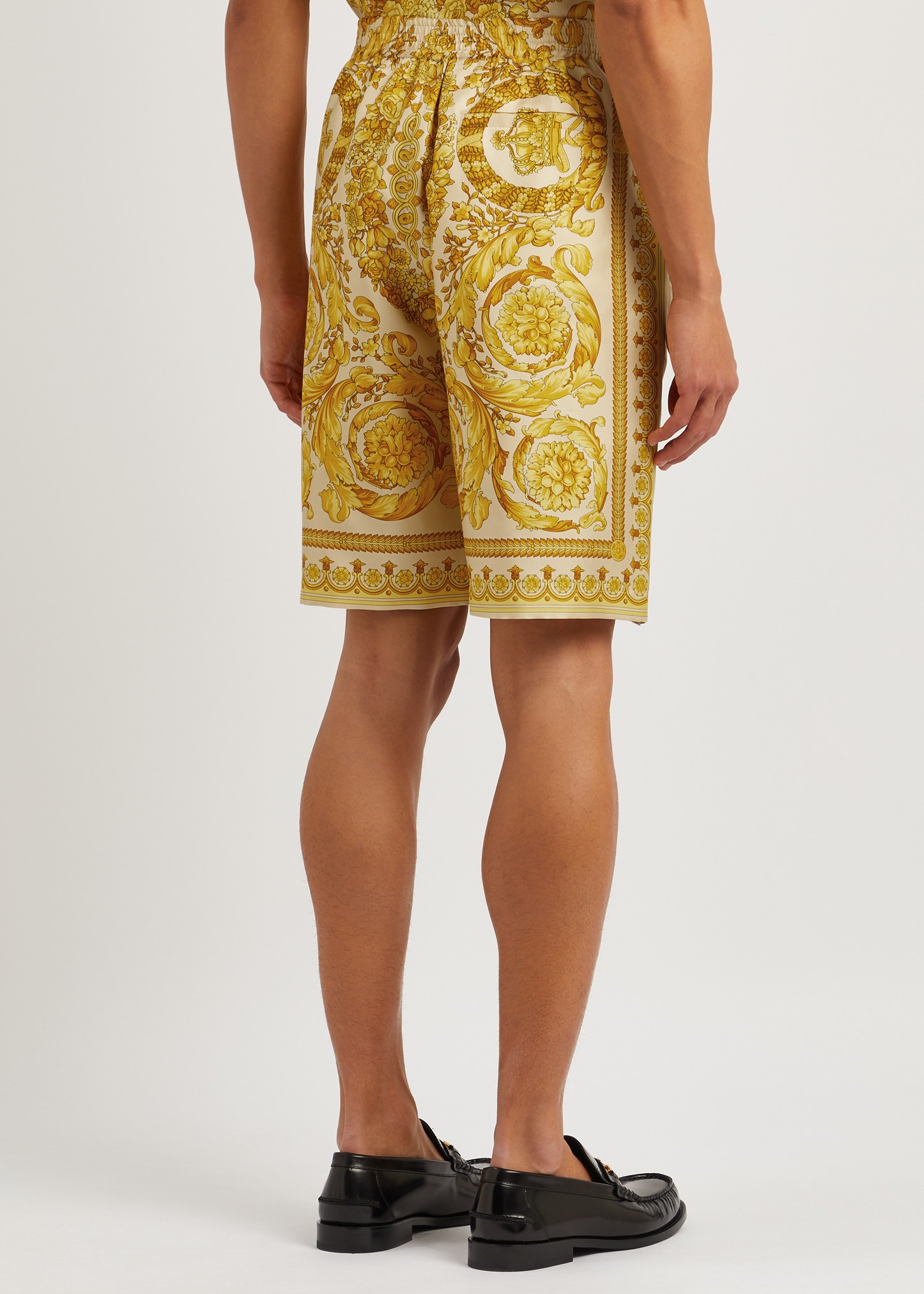 Baroque printed silk-twill shorts - 3
