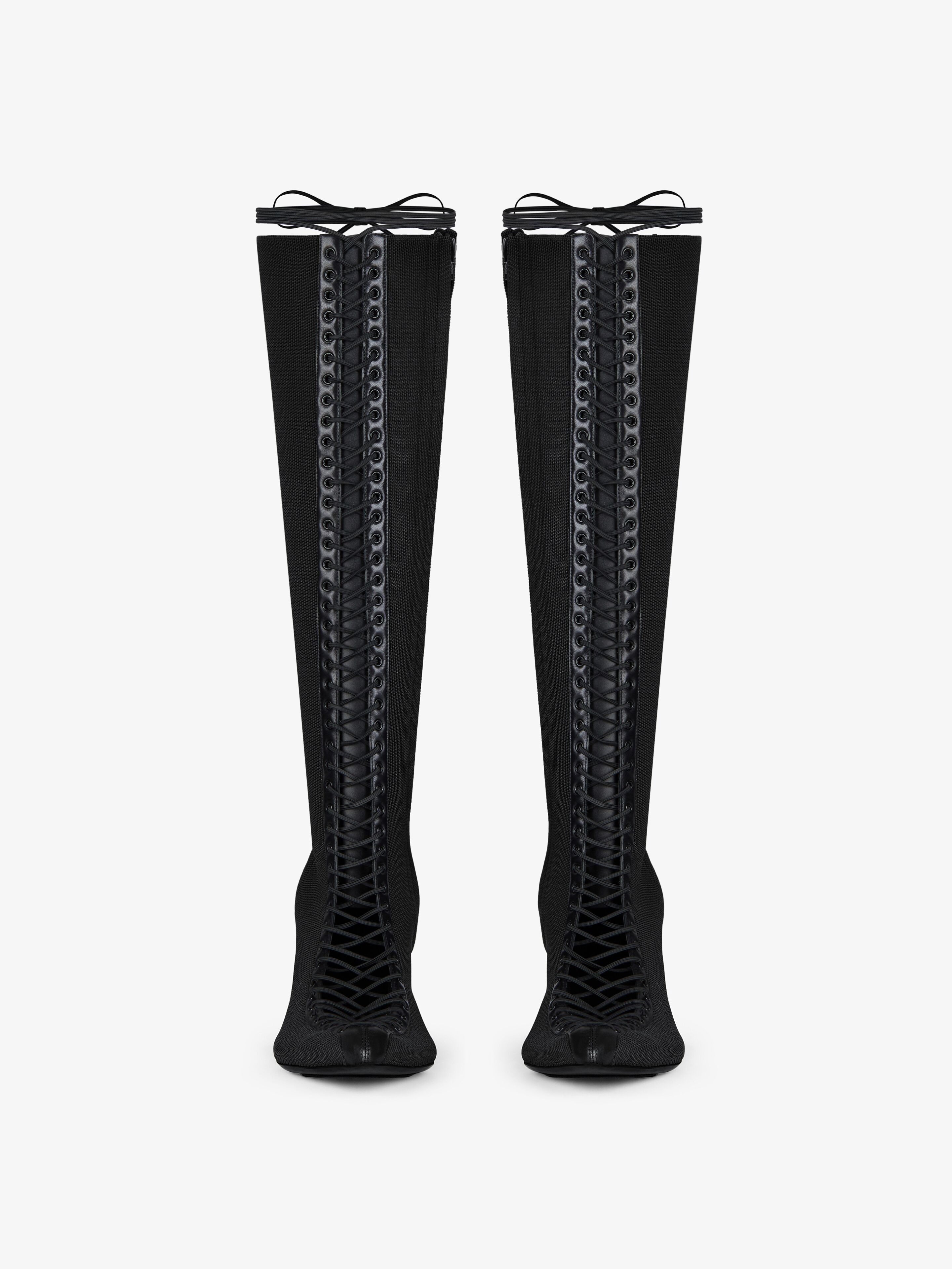 SHOW HIGH BOOTS IN KNIT AND LEATHER - 3